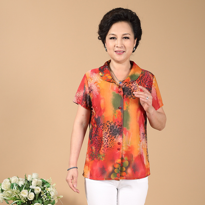 热销S066中老年女装 印花女<em>上衣</em> <em>中年开衫</em> 夏