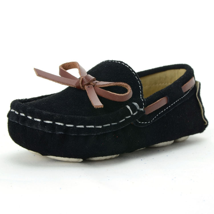 新款时尚儿童真皮豆豆鞋潮流童装中性磨沙童鞋外貌童鞋工厂直销