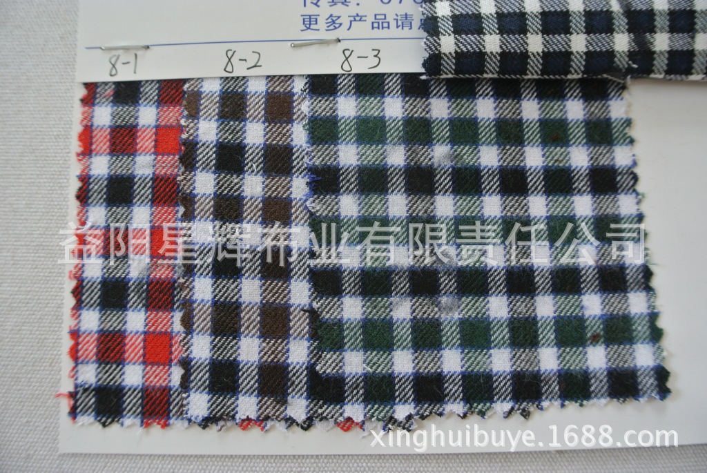 仿棉色织格子布,童装衬衣服装面料色织格子布,K78