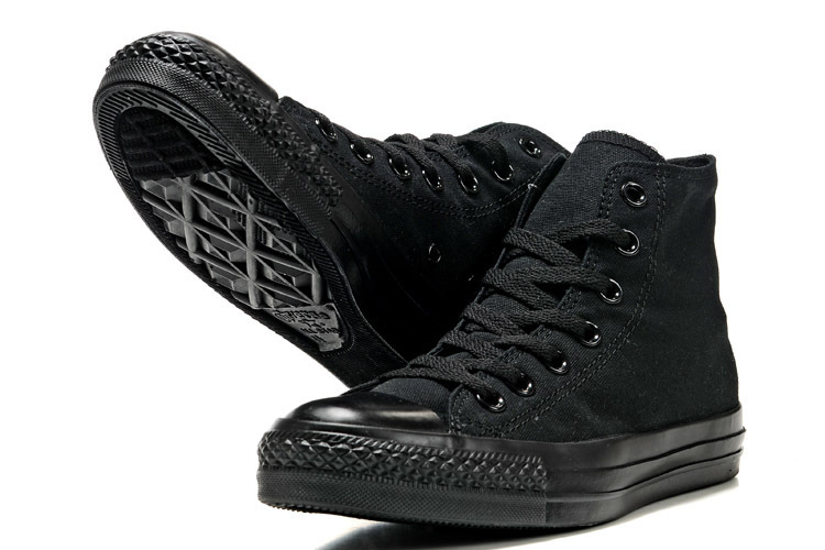 2015网店一件代销,常青款新标经典款全黑色高帮帆布鞋,男女鞋