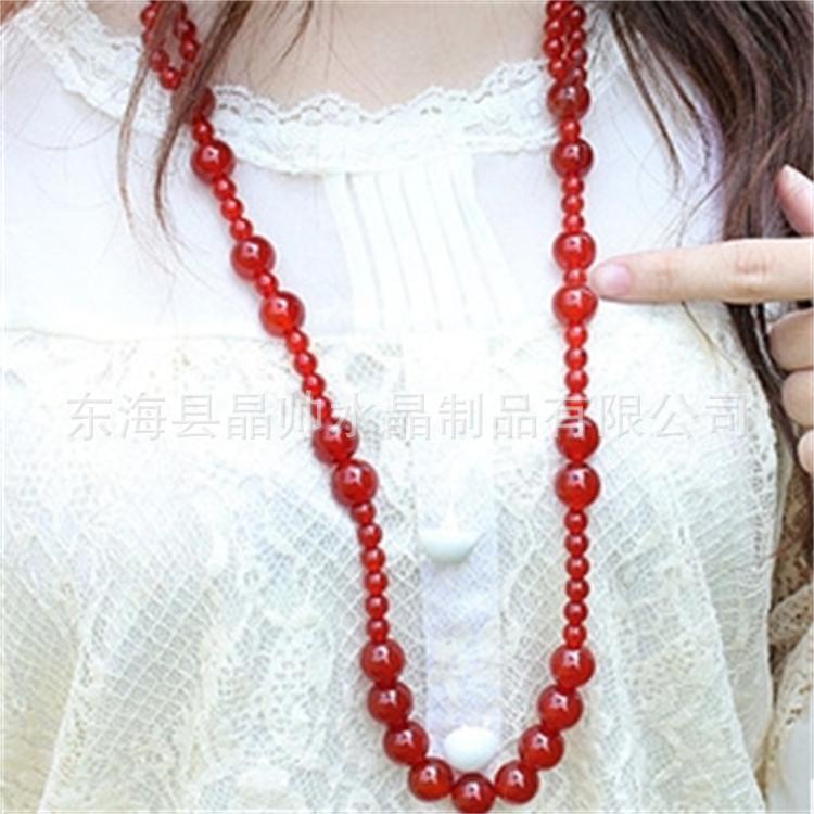 新款热卖<em>毛衣链</em> 复古红玛瑙<em>毛衣链 长款</em>时尚水
