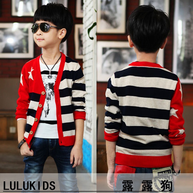 春季新款 儿童男童针织衫 韩版潮<em>童开衫外套</em> 整