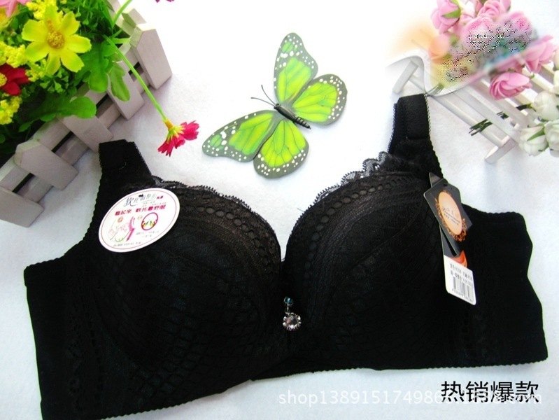 <em>文胸</em>-黄金甲片蕾丝深V<em>文胸</em>双层侧翼<em>超集中</em>聚拢