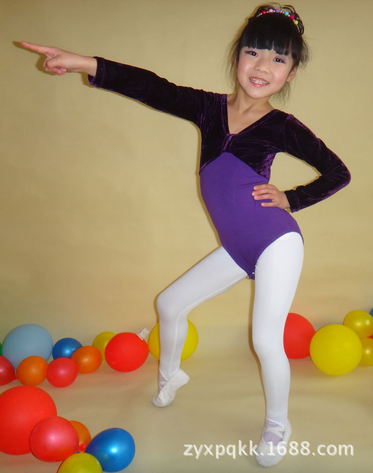 儿童舞蹈练功服装 丝绒体操服 .