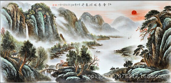 宣传画背景墙瓷板画来图来样设计效果图加工定