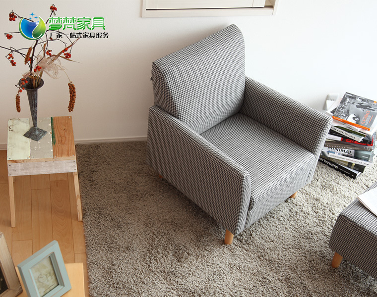 【梦梵】厂家直销 单人位沙发 高档布艺沙发 小户型沙发 一件代发
