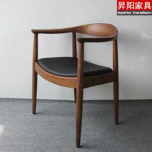 升阳家具休闲北欧水曲柳全实木会议洽谈椅肯尼迪椅扶手椅靠背椅子