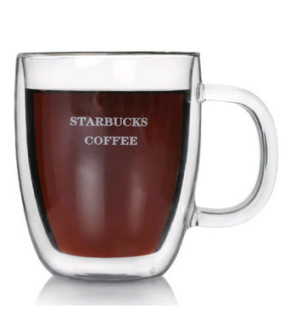 批发采购杯子-生产批发耐热玻璃双层杯 星巴克