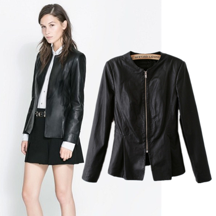 2014新款 <em>春季女装</em> 西服皮衣 女式外套 <em>短款</em>仿