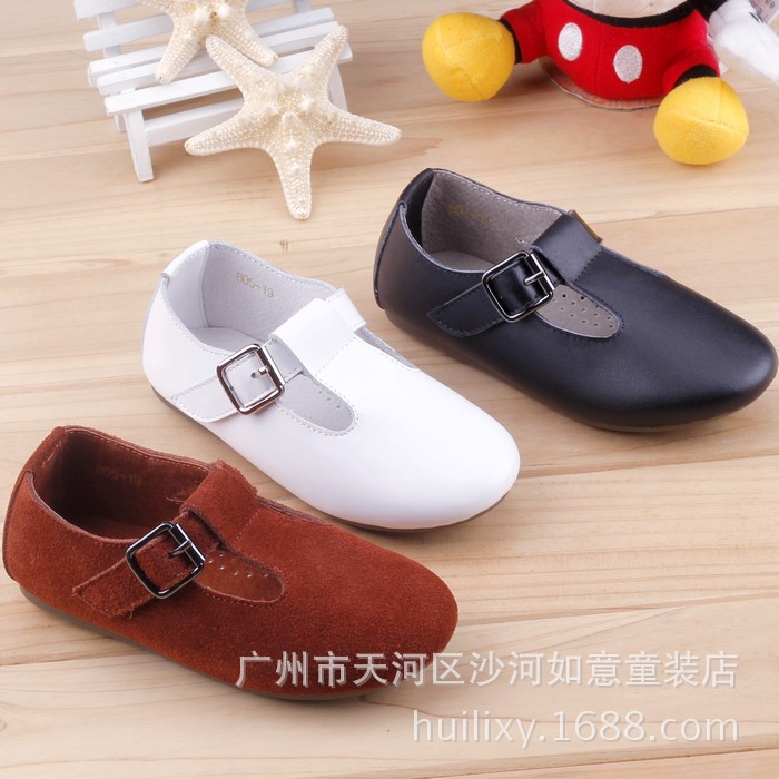 热销 2014秋季新款韩版童鞋批发中性真皮丁字公主鞋儿童单鞋
