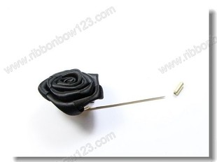带、绳、线-黑色涤纶玫瑰花 缎带玫瑰花 手工小