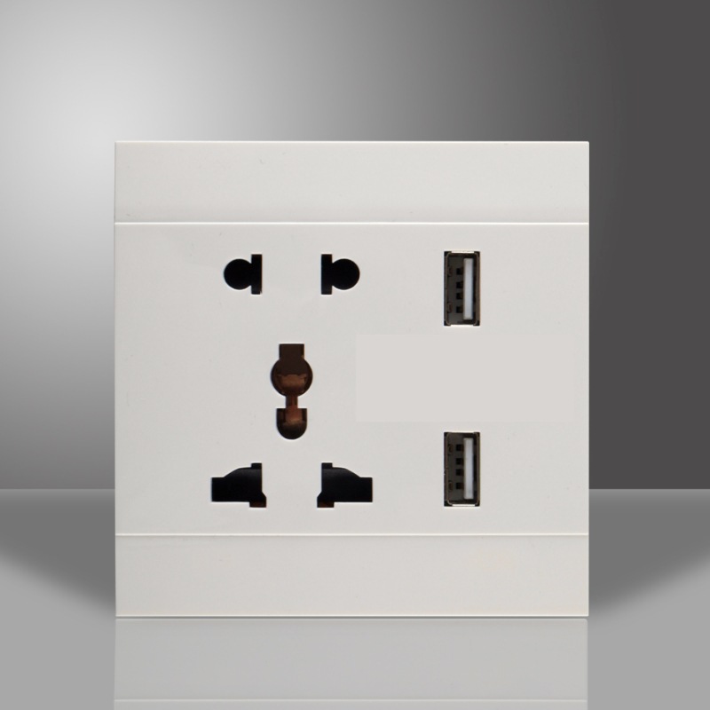 USB五孔墙壁插座 插板 直接给手机等电子产品