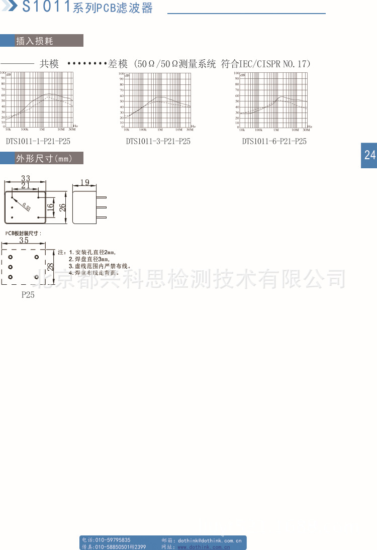 s1011系列插针滤波器2