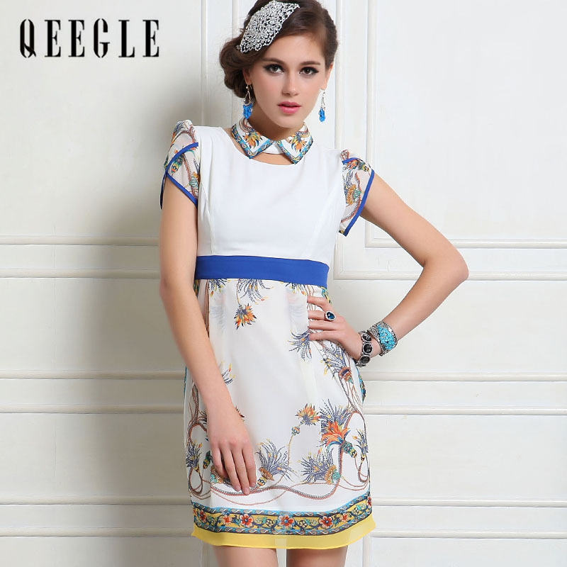 麒歌2014春季新款女装欧式宫廷复古连衣裙撞