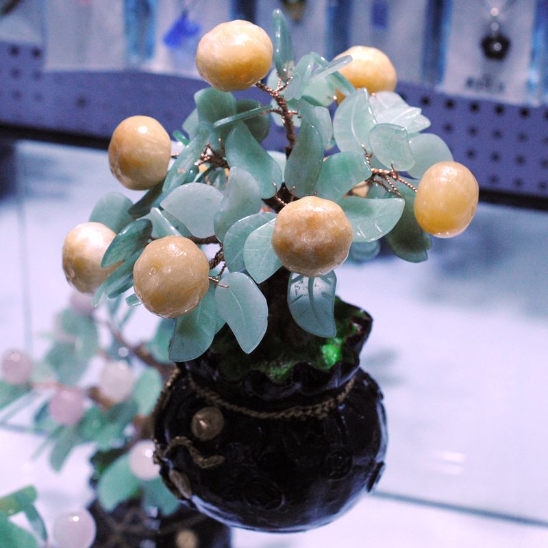 纯天然东陵玉加天然黄玉硕果累累 发财树招财