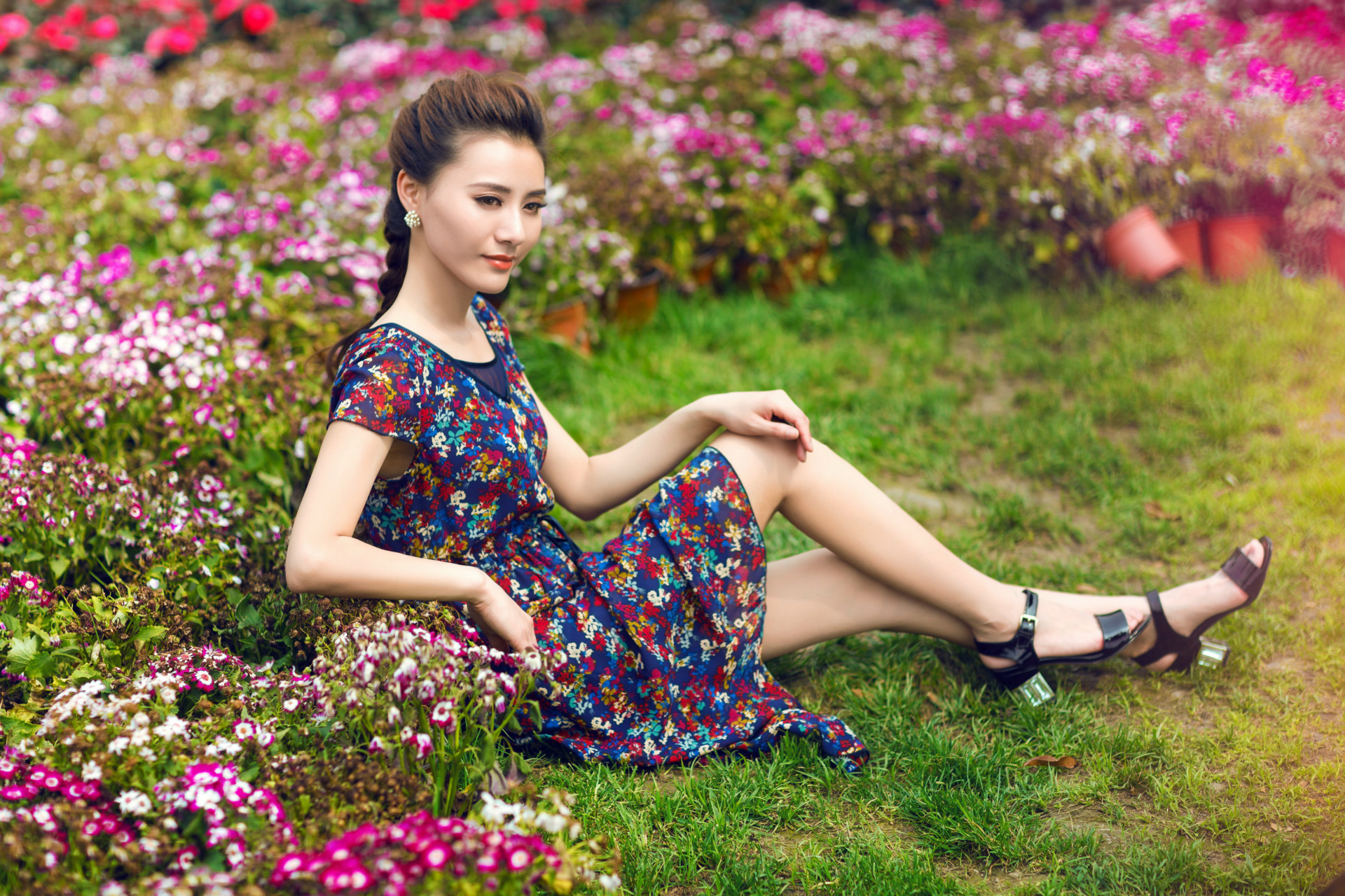 【紫色碎花真丝连衣裙】价格,厂家,图片,连衣裙,成都樱花丝绸服装有限公司-马可波罗网