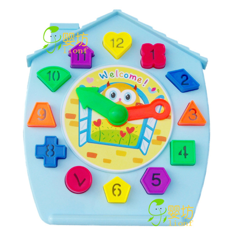 婴幼儿教具-屋形时钟学习玩具 可认识形状和颜
