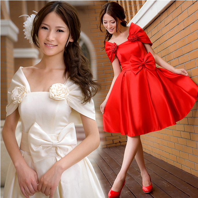 2014新款马苏同款小礼服短款 新娘伴娘敬酒服 红色晚宴礼.