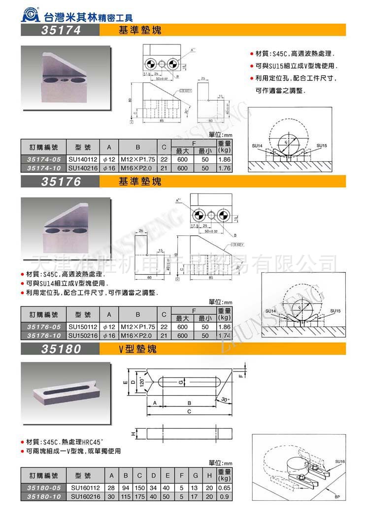 米其林精密工具总代理 方型垫块 移动垫块 垫块 基准垫块m16*p2.