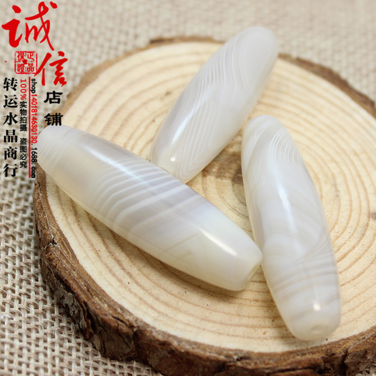 西藏天珠 天然缠丝白玛瑙老天珠 diy金刚 星月菩提配件批发