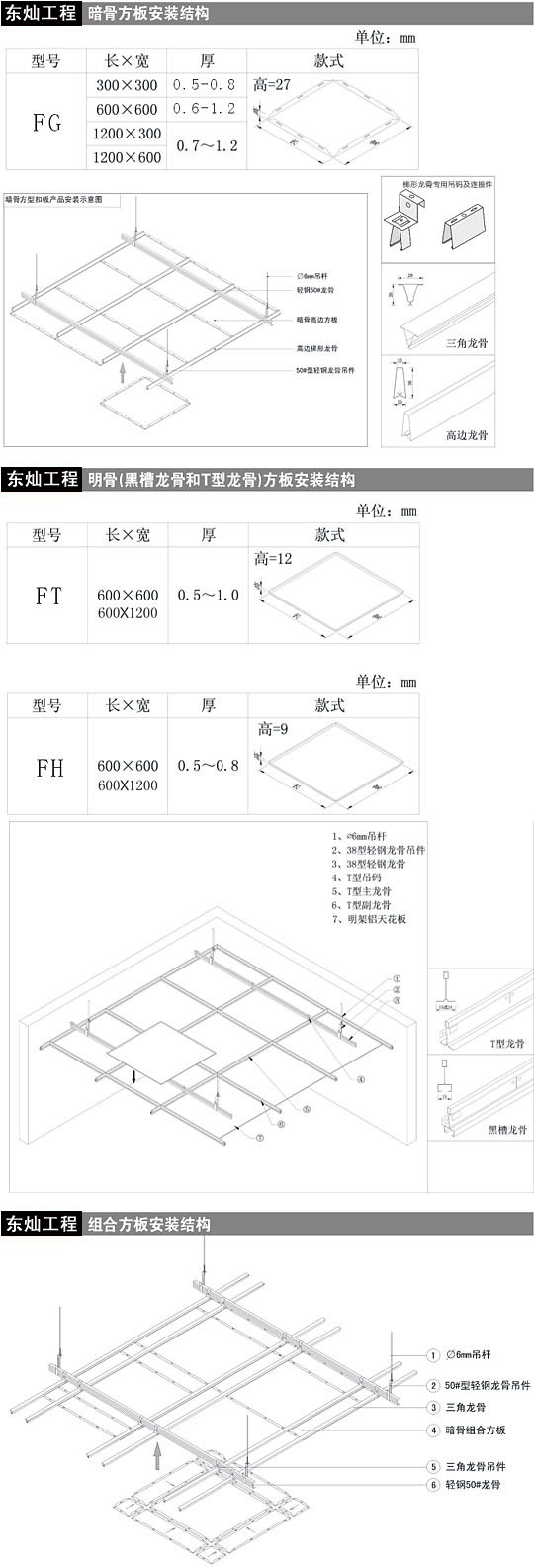 方板扣板天花吊顶系统