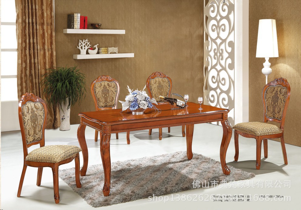 欧式餐桌 实木餐台 长餐桌 酒店家具 餐厅餐桌椅