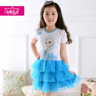 童裙-永丽冰雪奇缘童装 Elsa<em>艾莎女王</em>公主裙 纯