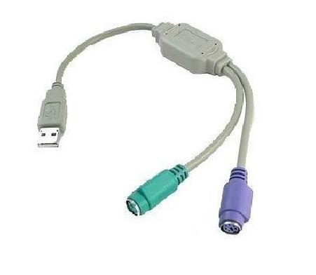 【USB转PS2转接线 圆口键盘鼠标转USB转换