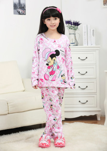 童家居服-<em>小孩子亲子装儿童</em>长袖<em>睡衣</em>/春秋季棉