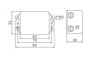 单相交流两级电源滤波器220V增强型EMC噪声干扰DN2BC-6A和康电子 