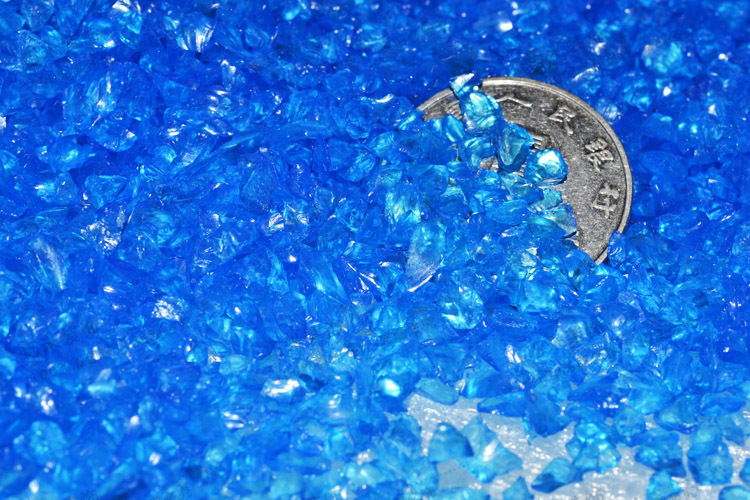 批发采购工艺原料-1公斤深蓝色玻璃砂小颗粒 