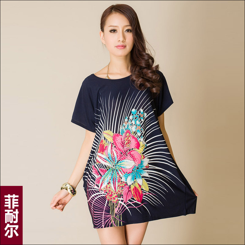 2014新款大码女装连衣裙 春夏季品质印花连衣裙 批发F5014# 图片_高清大图 - 阿里巴巴