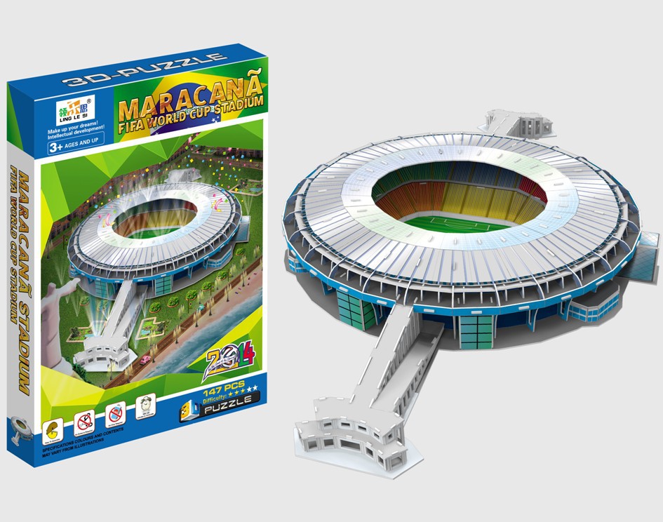 3D拼图玩具 立体纸模型 巴西世界杯足球场201