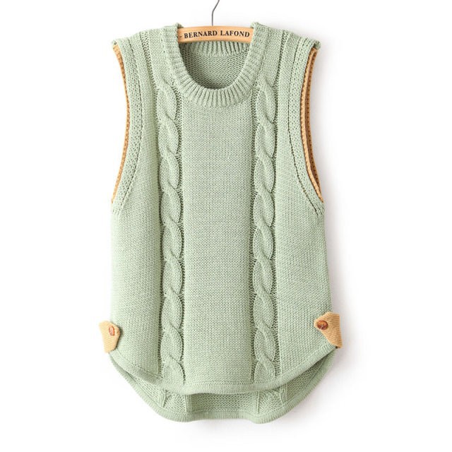 B306-欧美时尚麻花<em>毛线背心</em>2014春季女装新品