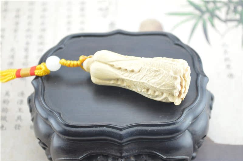批发采购手饰-黄杨木雕刻 白菜 把玩 摆件 招财