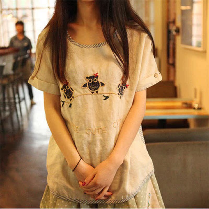 夏季新品韩国<em>日系</em>森女系棉麻<em>品牌女装</em>小清新爆