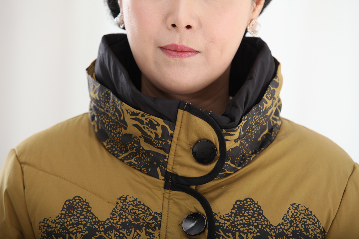 【中老年女装 <em>冬装</em>新款<em>棉衣</em> 中年<em>女式</em>中高领加