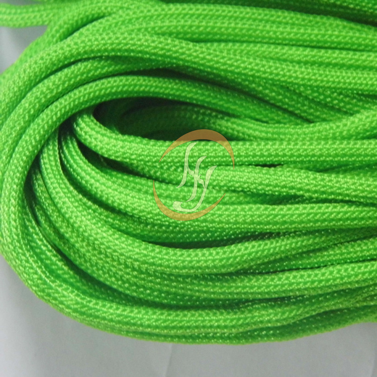 厂家供应户外求生必备 涤纶七芯绿色伞绳编织 户外捆扎求生装备