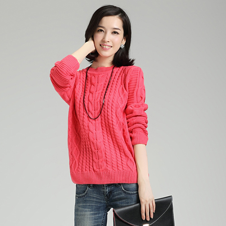 厂家直销 2014新款<em>春装女式</em>针织衫<em>批发</em> 长袖麻