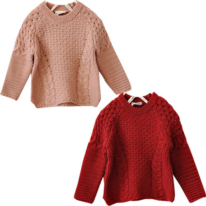 儿童毛衣女童 春季新款韩版外贸儿童棒针长袖
