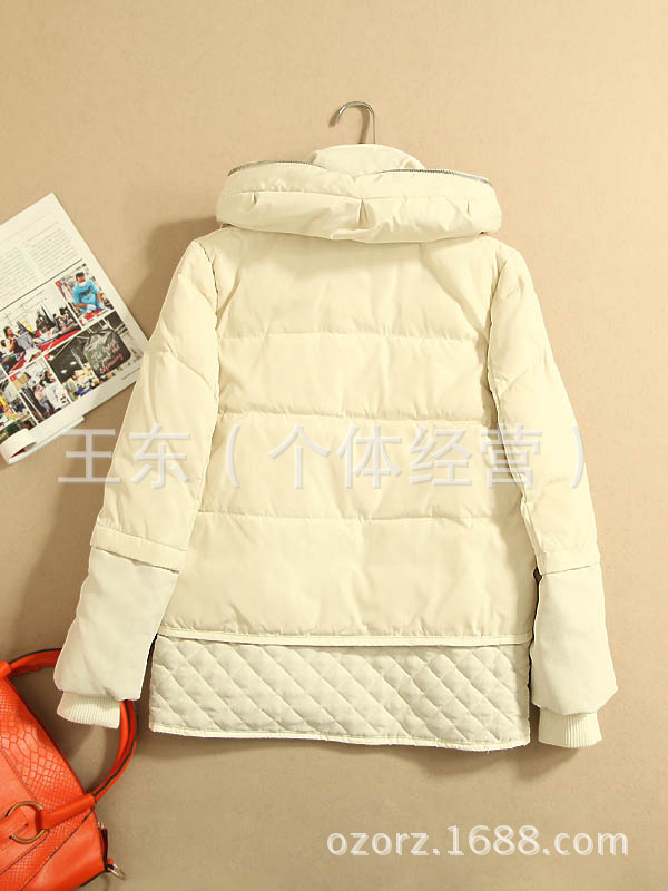 2014新款女装 时尚百搭 抗风防寒 羊羔毛领皮质