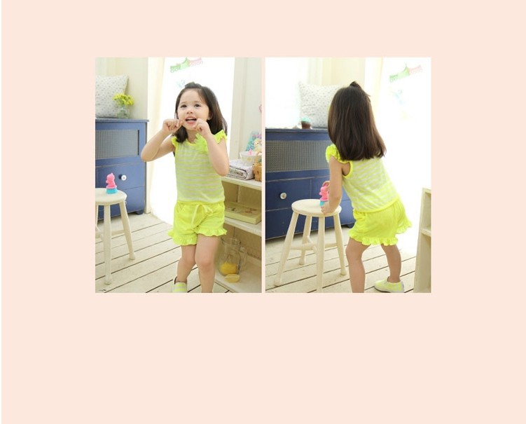 季新款女装圆领无袖韩版时尚条纹<em>精品女短裤</em>套