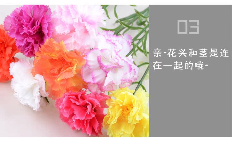 仿真花 康乃馨 绢花干花客厅搁板装饰品 送给母亲节