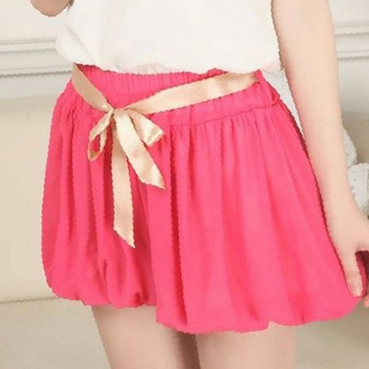 2014韩版<em>蝴蝶结短裤</em> 新款雪纺短裤 灯笼裤 短裤