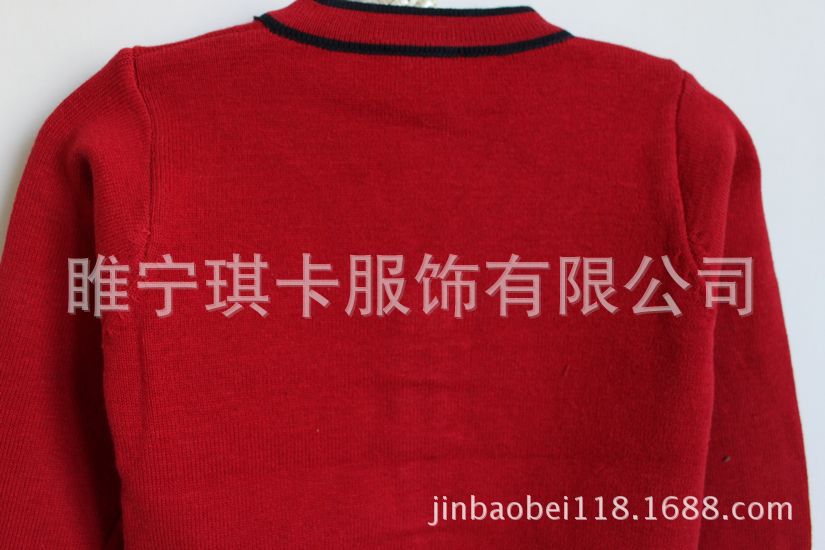 童<em>毛衣</em>-外贸童装 韩版<em>红色</em>纯棉线<em>小狗开衫</em>线衣