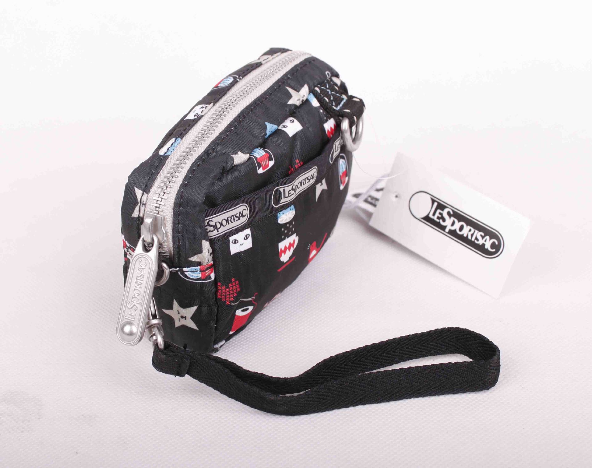 力士保,lesportsac,9773,铜拉链黑色铁塔,小手包