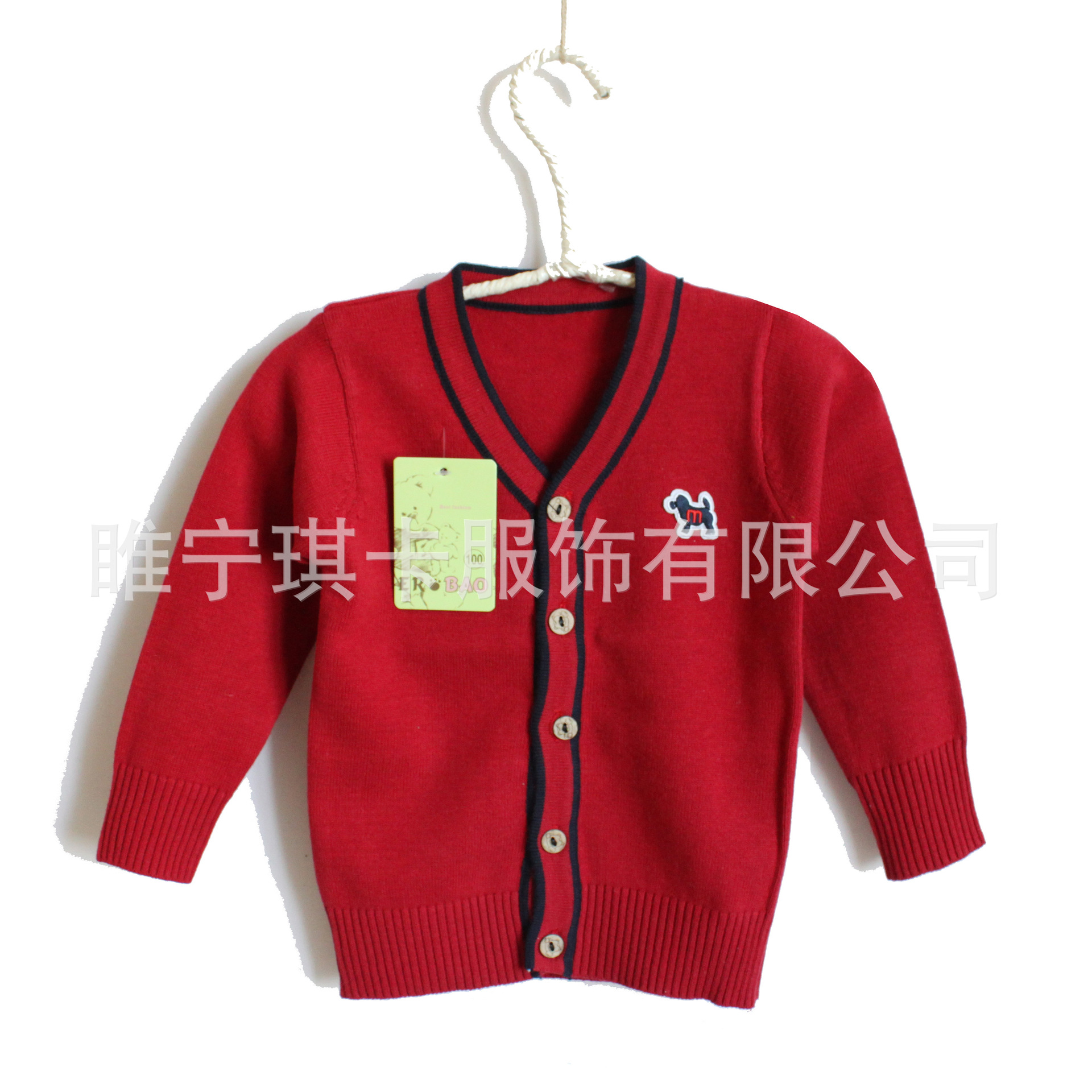 童<em>毛衣</em>-外贸童装 韩版<em>红色</em>纯棉线<em>小狗开衫</em>线衣