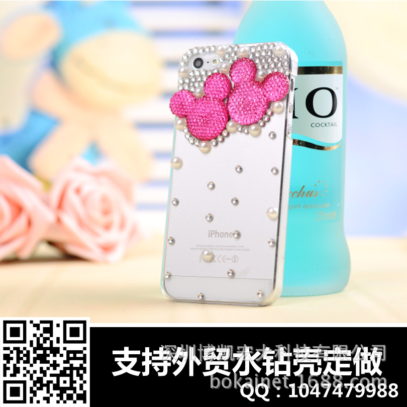 米奇頭iphone5s手機殼水鉆批發 蘋果4/4s手機套 iPhone保護套工廠,批發,進口,代購