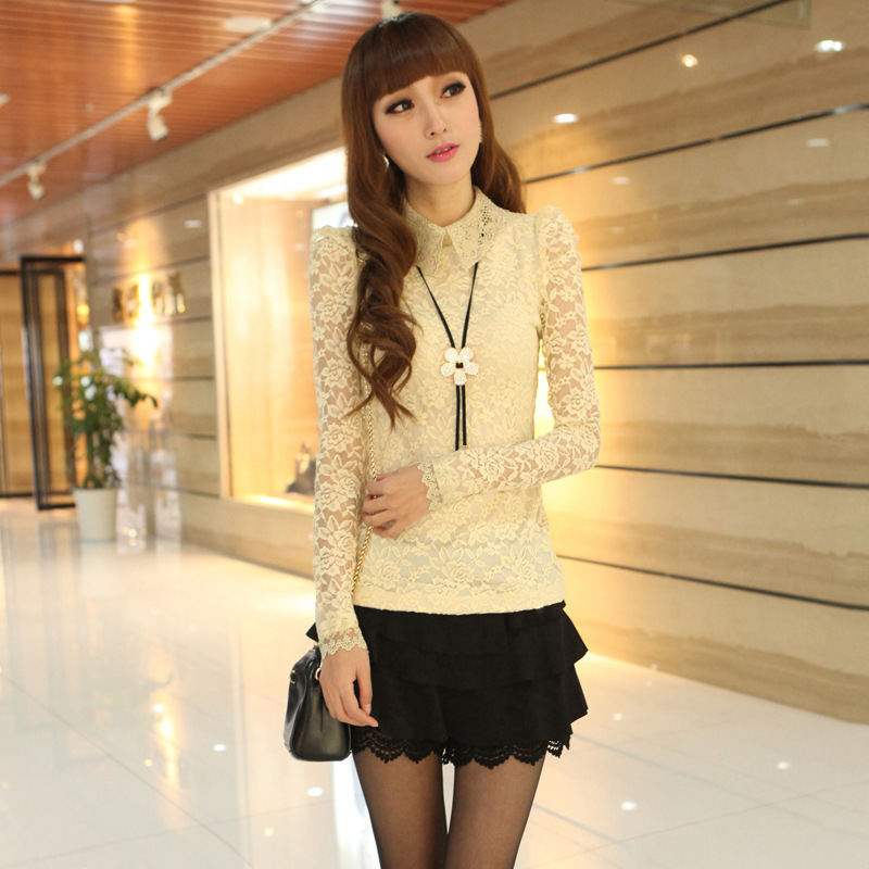 <em>2014年春季女装</em>时尚潮流 蕾丝<em>打底衫</em>YCX130