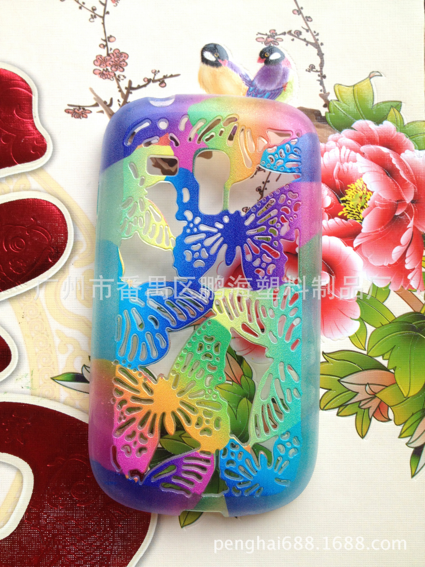 TPU三星8190镂空蝴蝶手机壳彩绘厂家